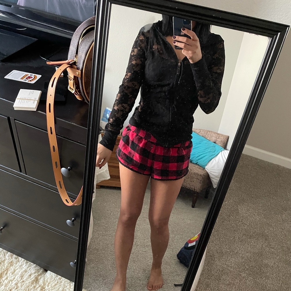 Lace zip up hoodie